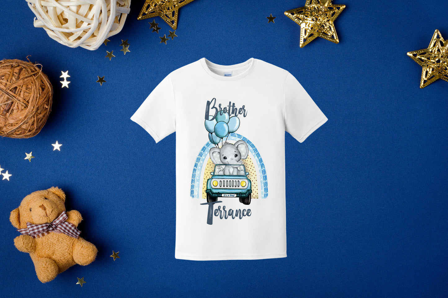 Baby Shower Elephant-themed t-shirts for family and friends