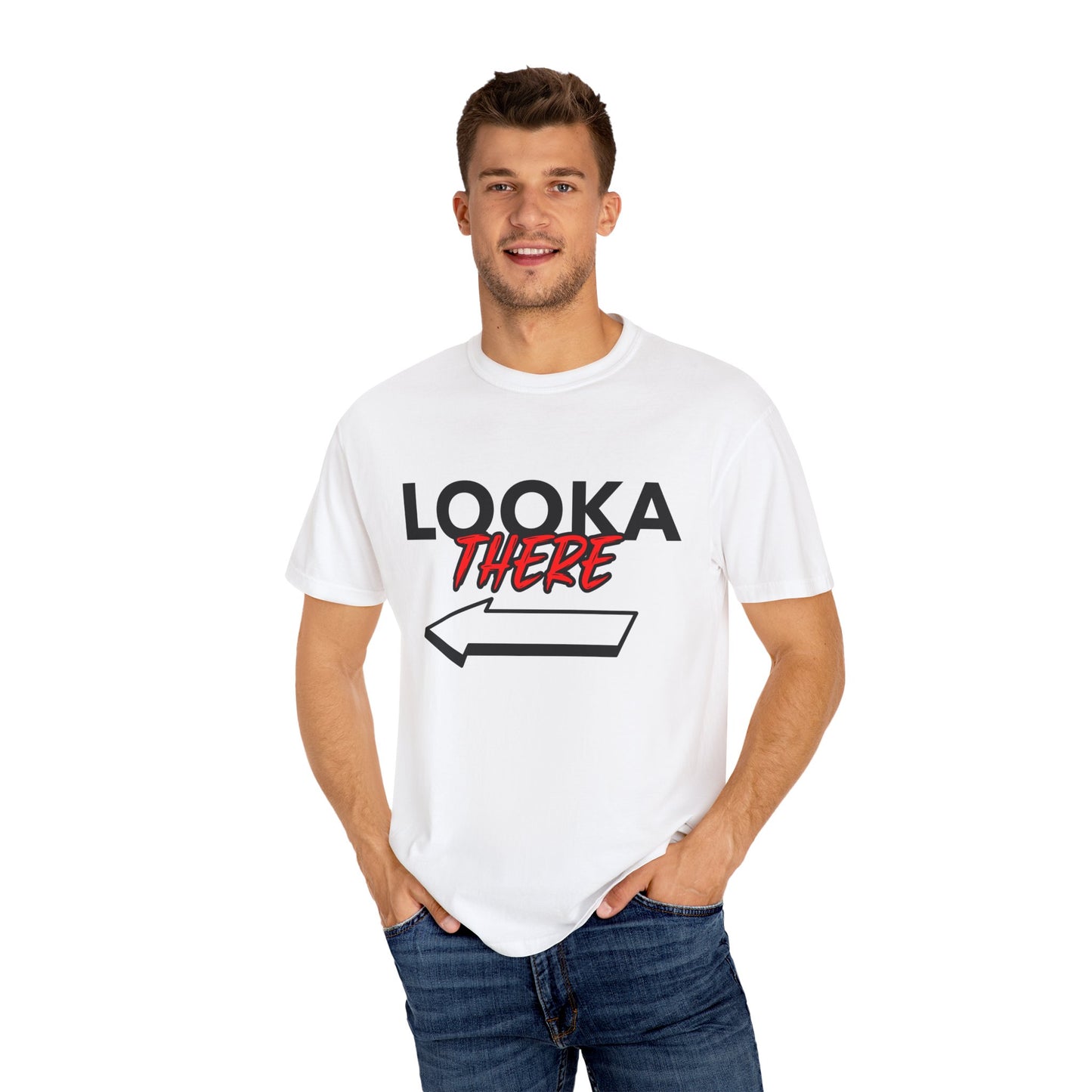 Looka There, By Mrs. Harris- Unisex Garment-Dyed T-shirt