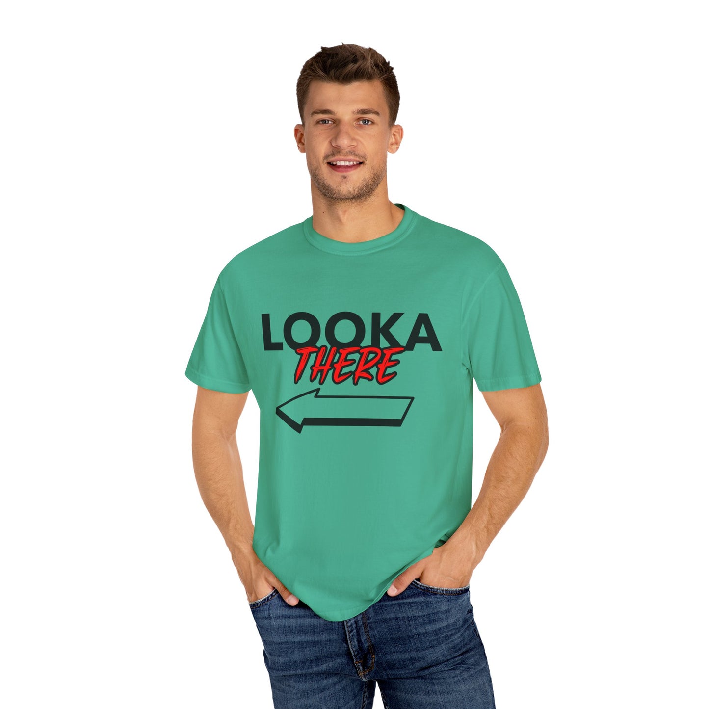 Looka There, By Mrs. Harris- Unisex Garment-Dyed T-shirt