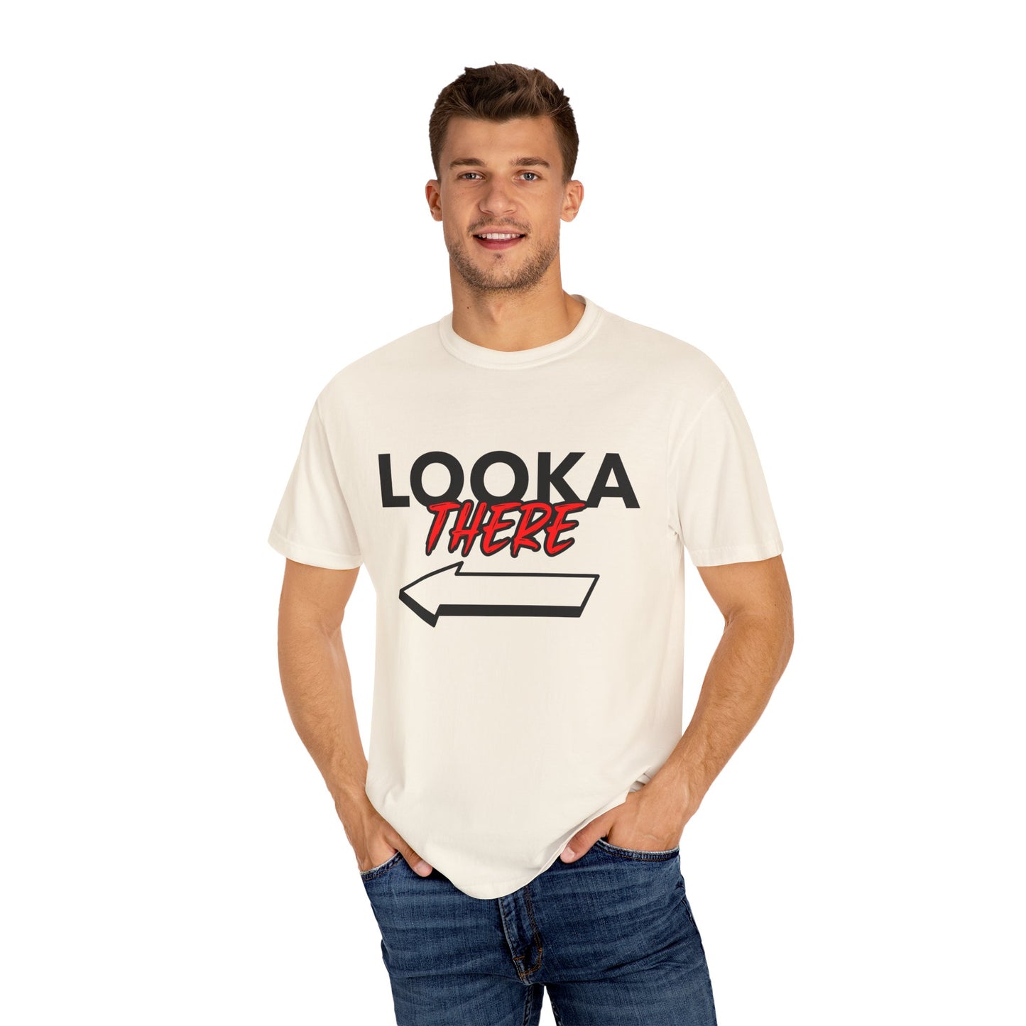 Looka There, By Mrs. Harris- Unisex Garment-Dyed T-shirt