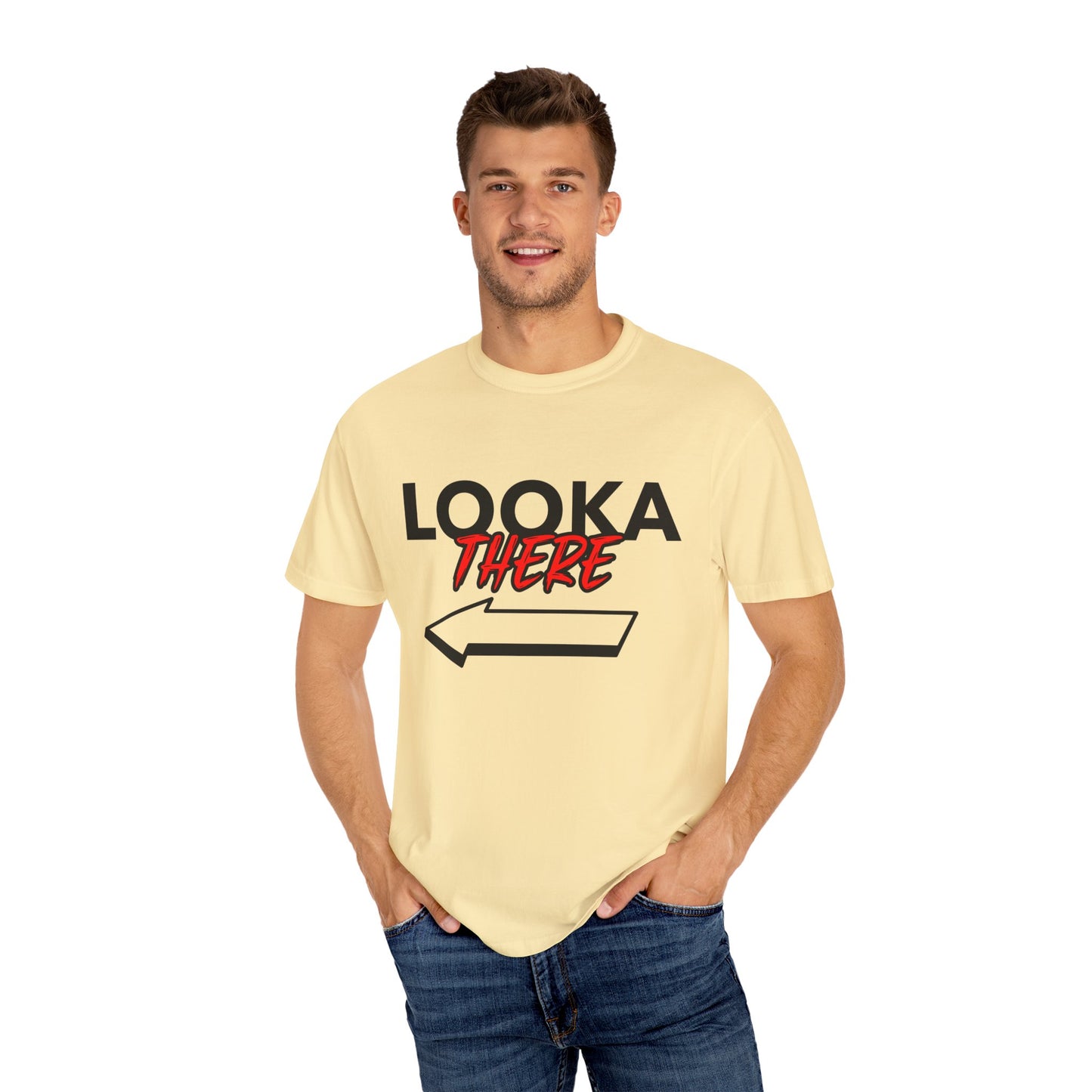 Looka There, By Mrs. Harris- Unisex Garment-Dyed T-shirt