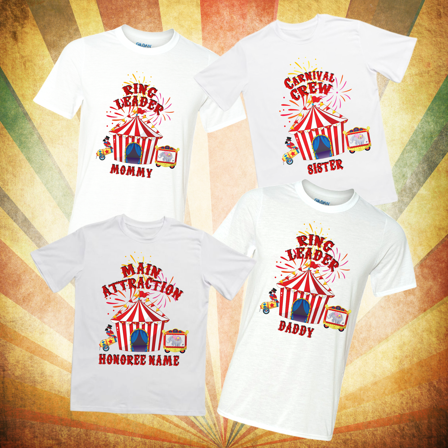 Birthday tshirts- Carnival theme for family and friends