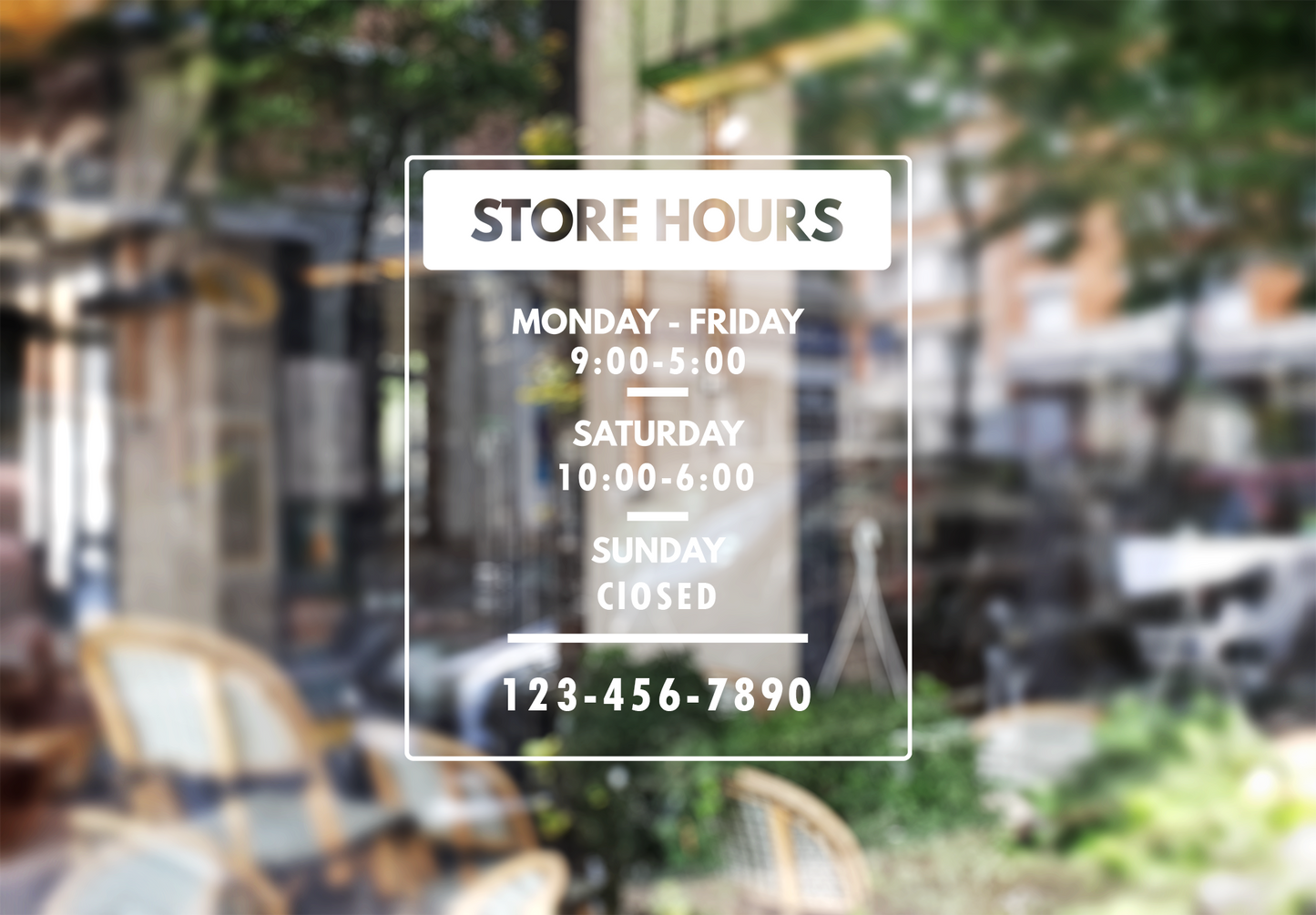 Window Decals for Store Hours - Choose Your Design!