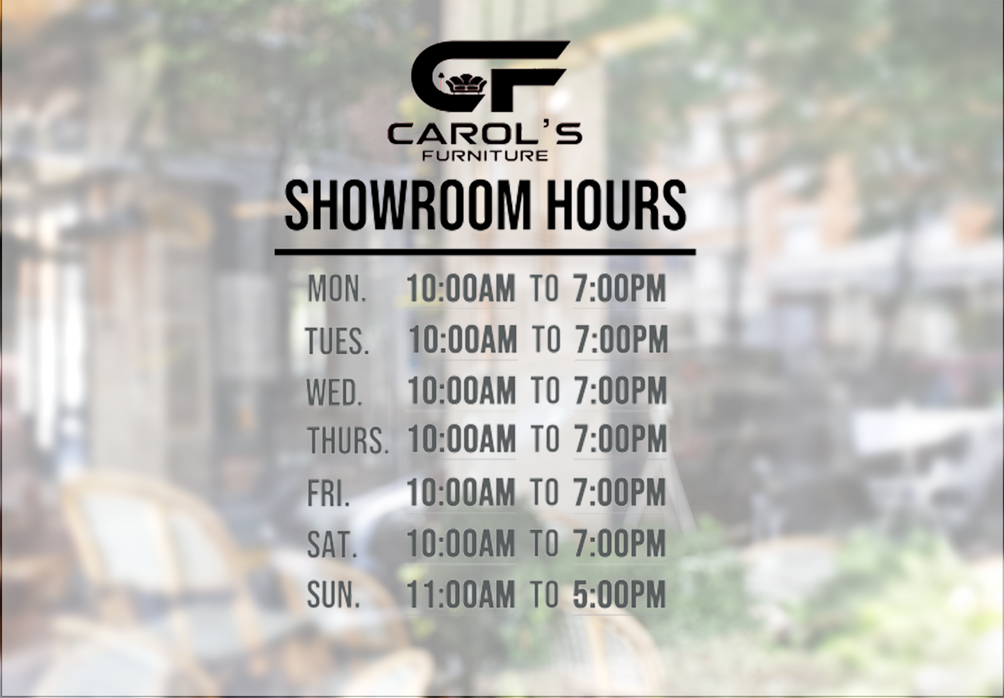 Window Decals for Store Hours - Choose Your Design!