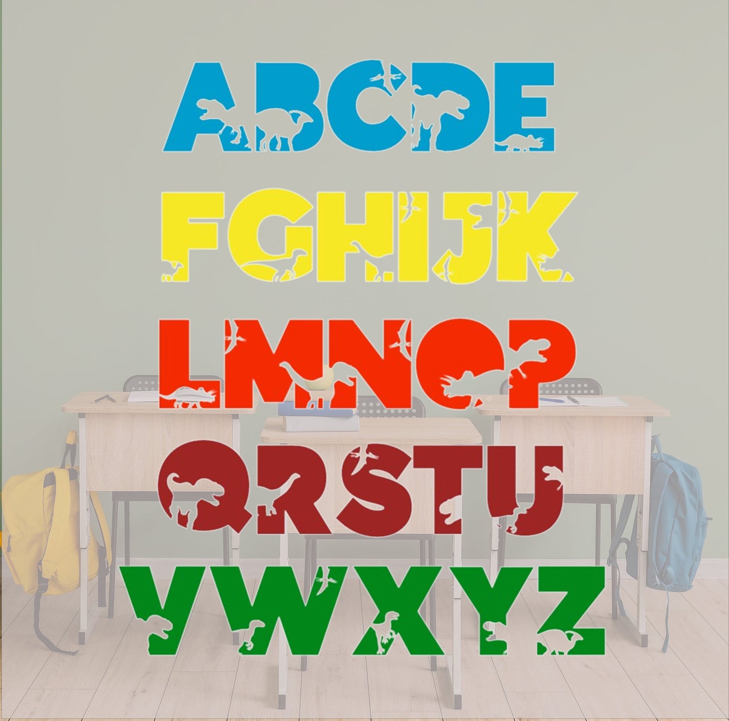 Dinosaur ABC Learning Decals- Set of 26 Letters