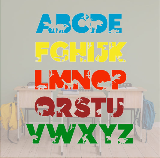 Dinosaur ABC Learning Decals- Set of 26 Letters