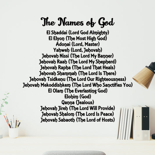 Inspirational Wall Decal- Names of God