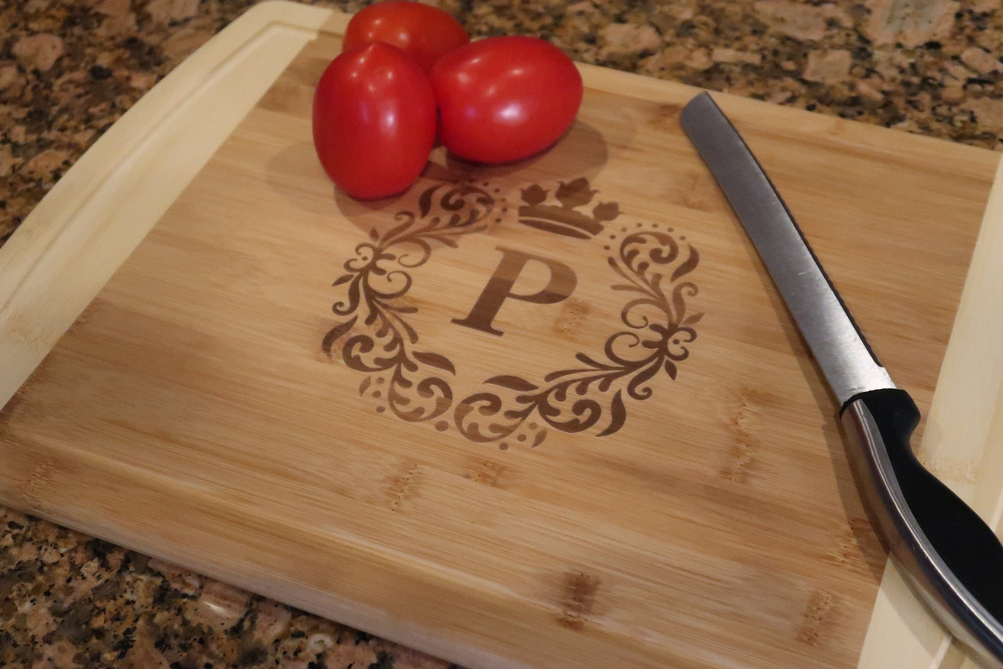 Personalized Wooden Cutting Board with Custom Monogram