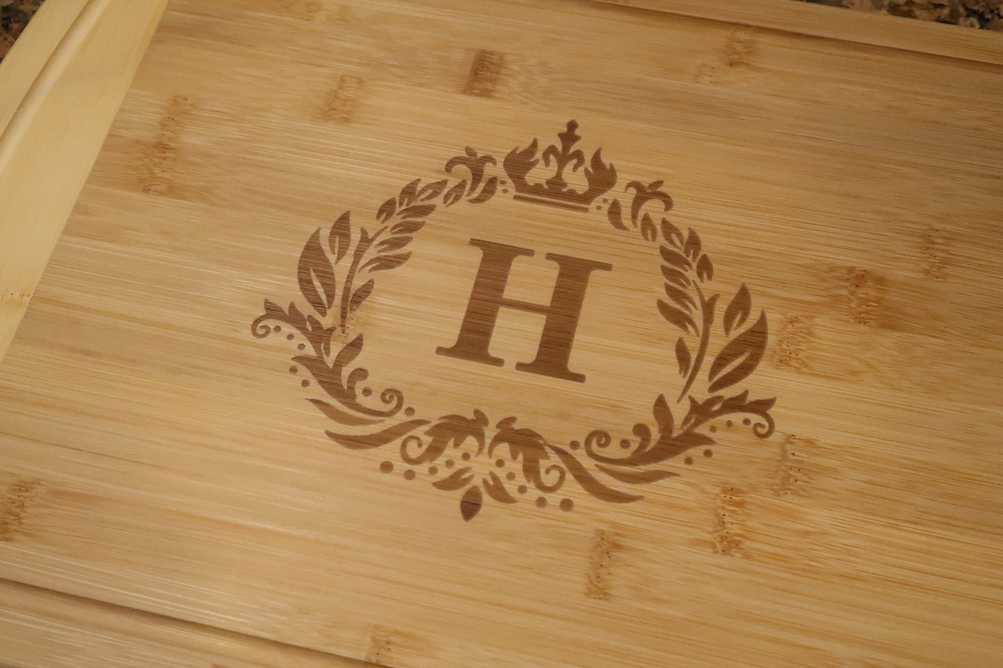 Personalized Wooden Cutting Board with Custom Monogram