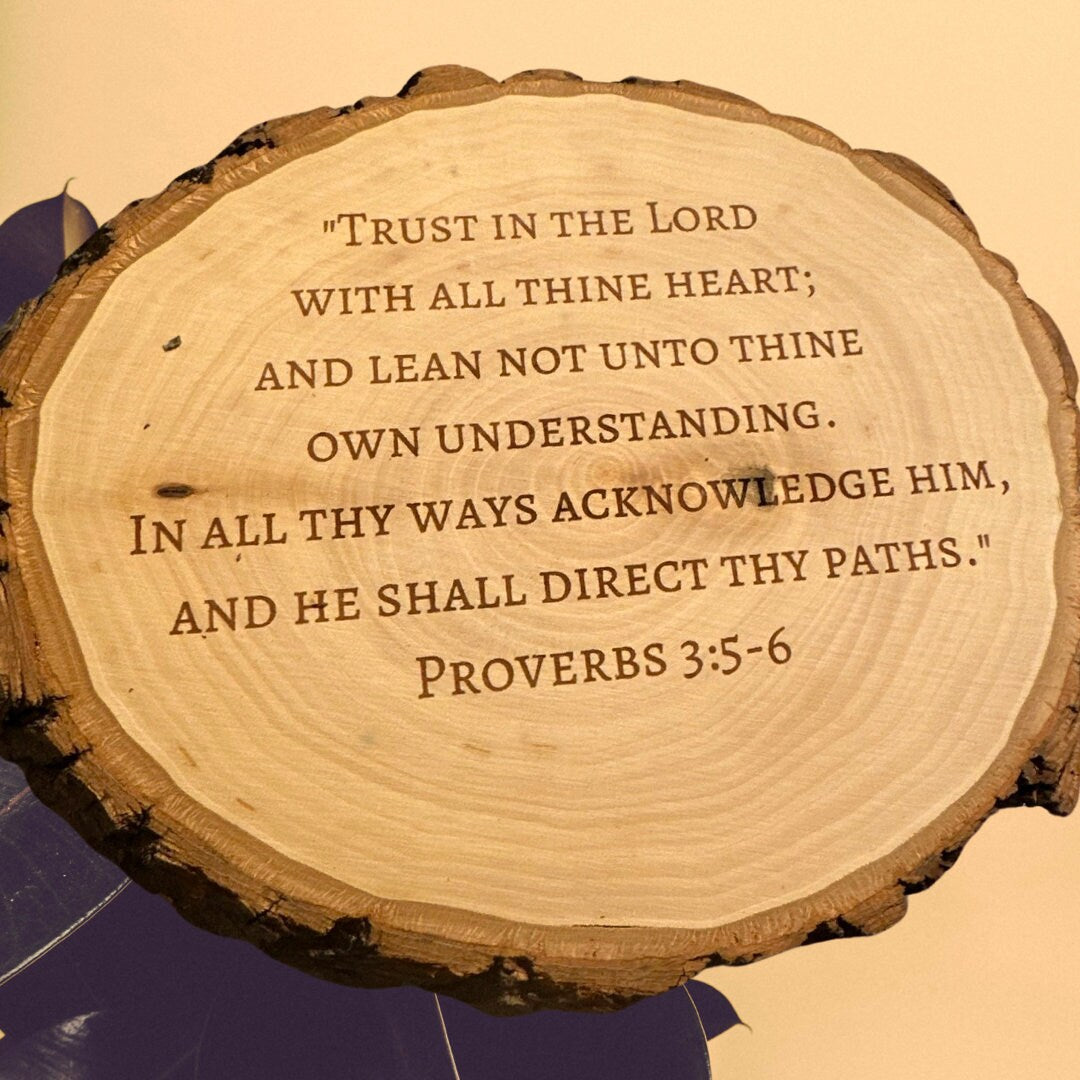 Wooden Round Plaque- Custom Scripture