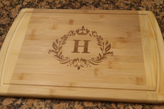 Personalized Wooden Cutting Board with Custom Monogram