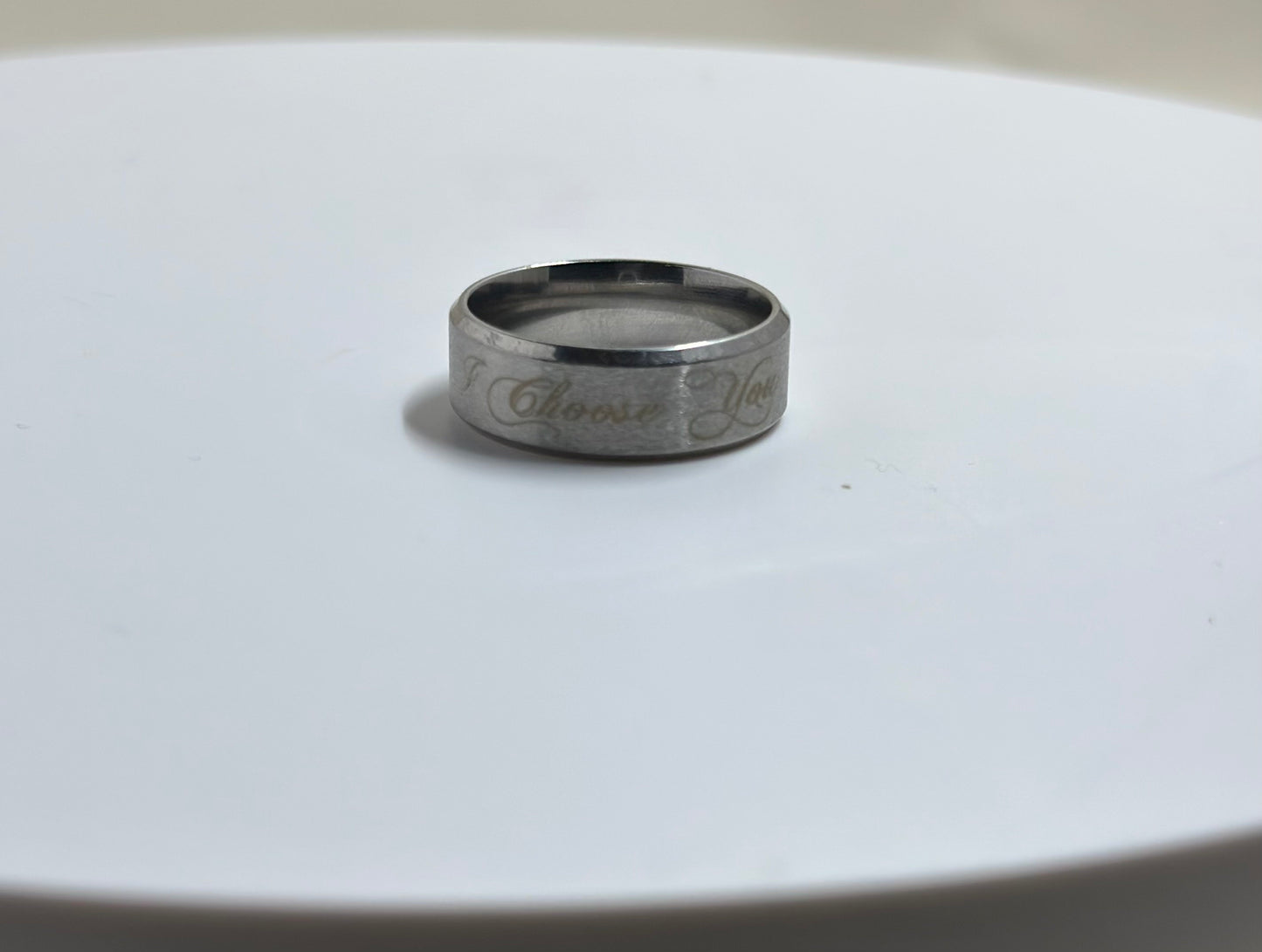 Laser Engraved Men's Stainless Steel Ring - Unique Gift for Him