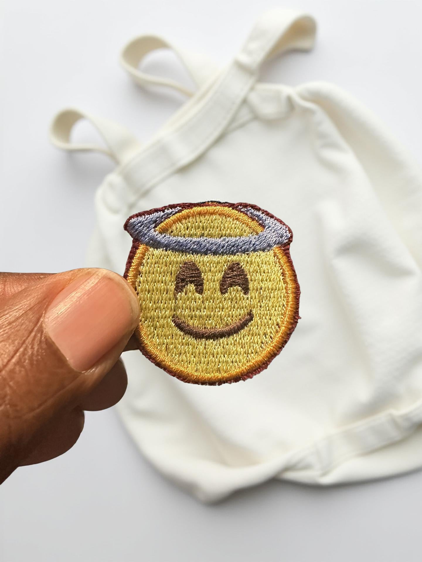 Mini Emoji Patch  Set of 5, 1" Embroidered Iron-On or Sew-On  Cute Emoji Face Patches