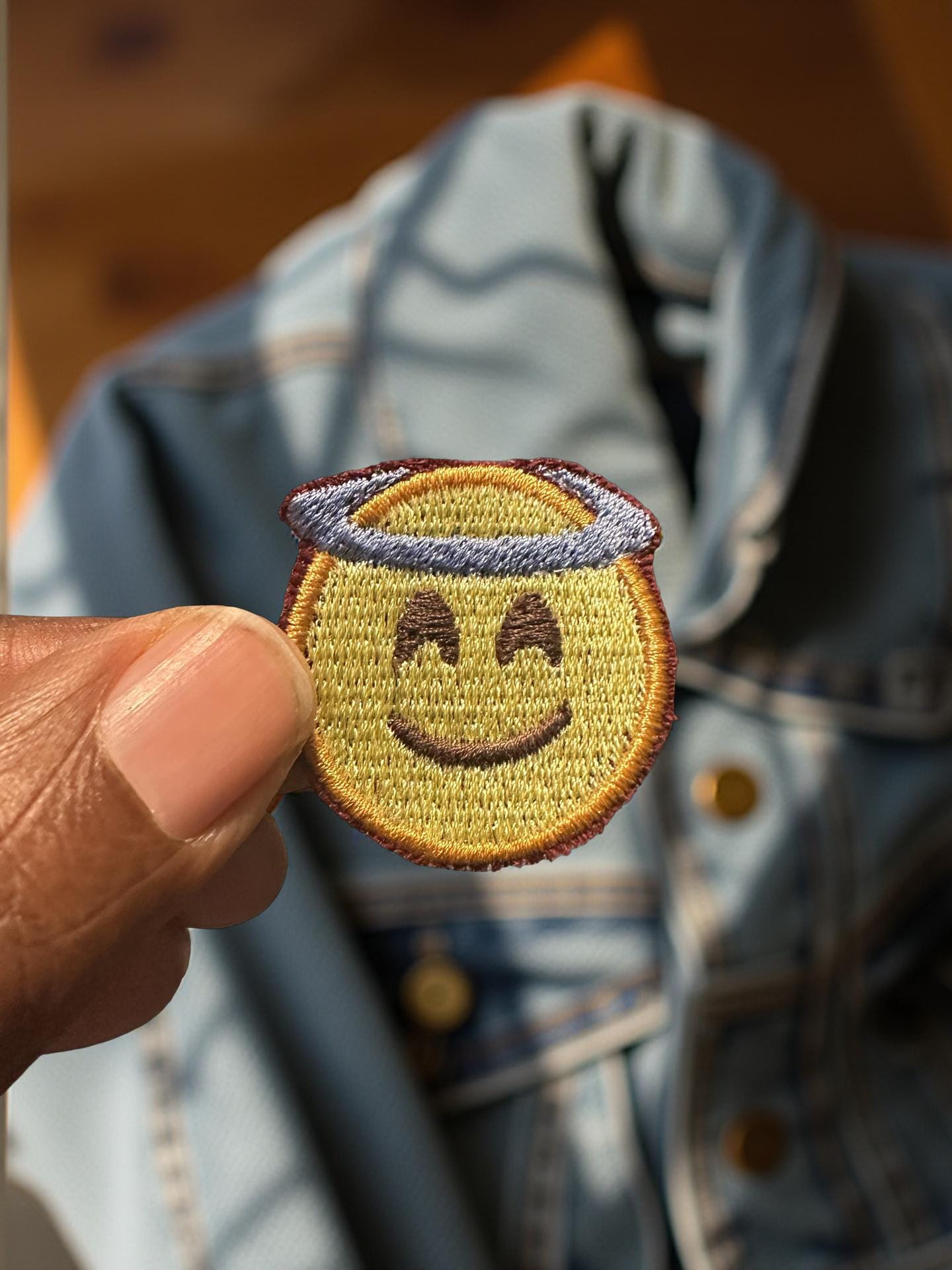Mini Emoji Patch  Set of 5, 1" Embroidered Iron-On or Sew-On  Cute Emoji Face Patches