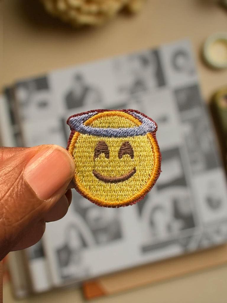 Mini Emoji Patch  Set of 5, 1" Embroidered Iron-On or Sew-On  Cute Emoji Face Patches