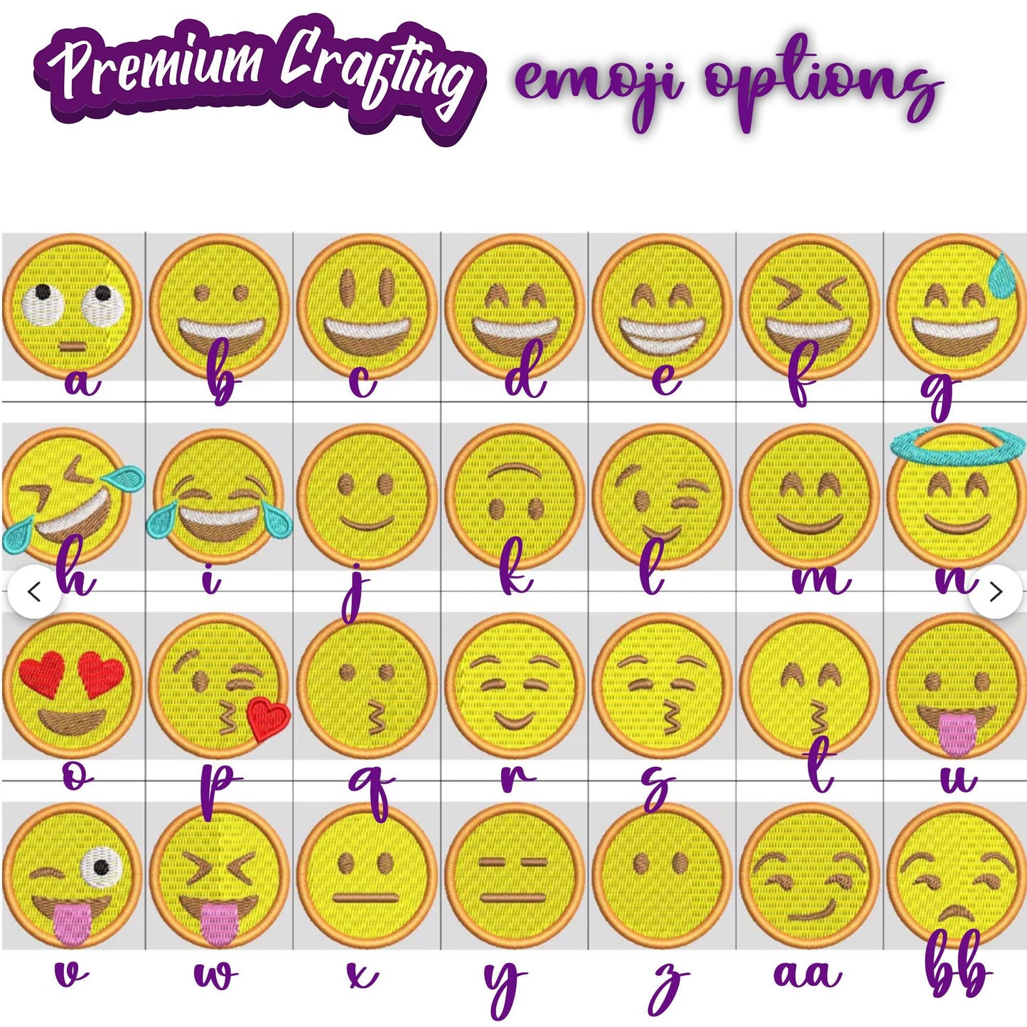 Mini Emoji Patch  Set of 5, 1" Embroidered Iron-On or Sew-On  Cute Emoji Face Patches
