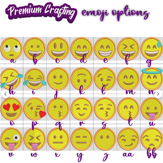 Mini Emoji Patch  Set of 5, 1" Embroidered Iron-On or Sew-On  Cute Emoji Face Patches