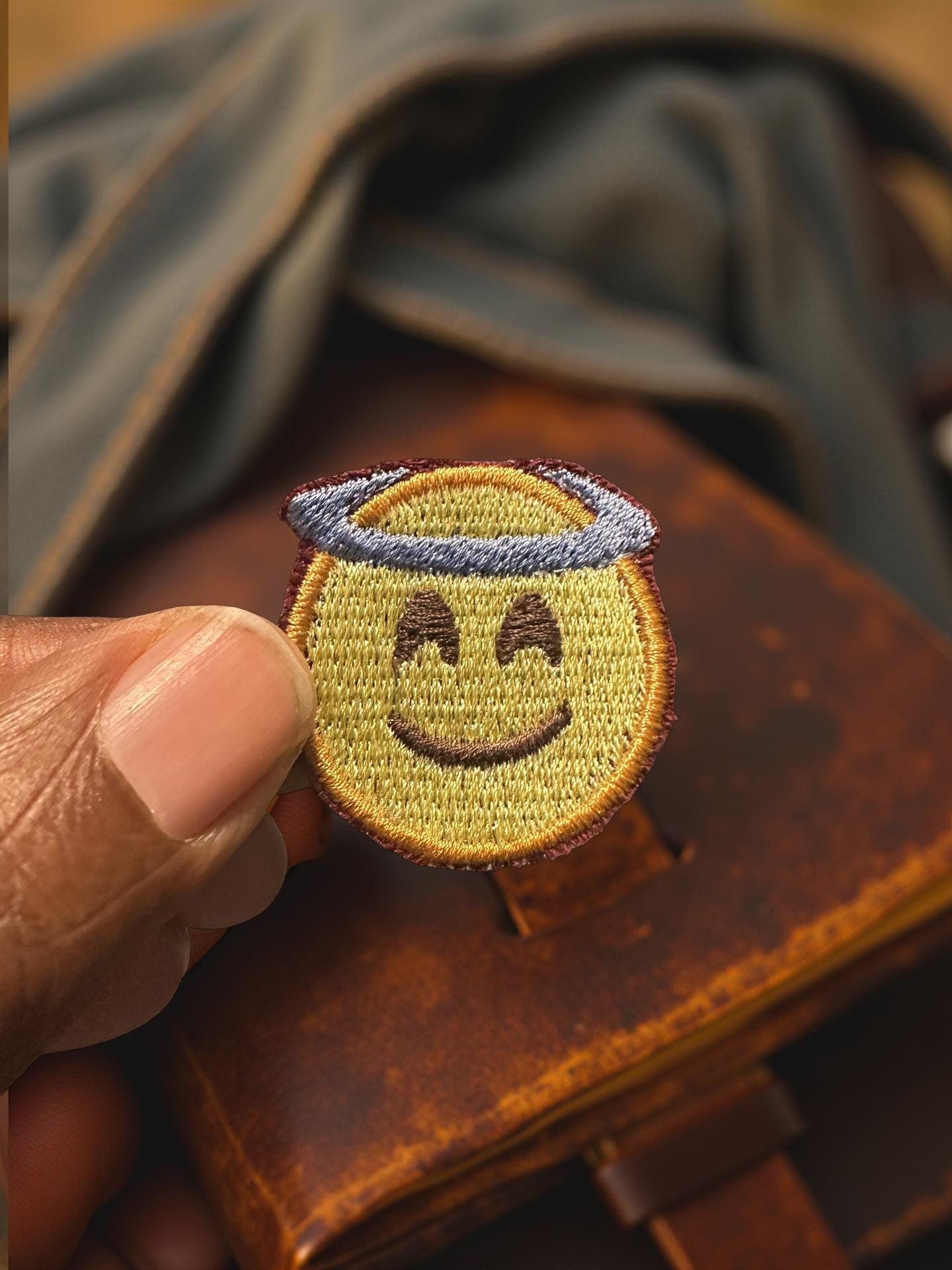 Mini Emoji Patch  Set of 5, 1" Embroidered Iron-On or Sew-On  Cute Emoji Face Patches