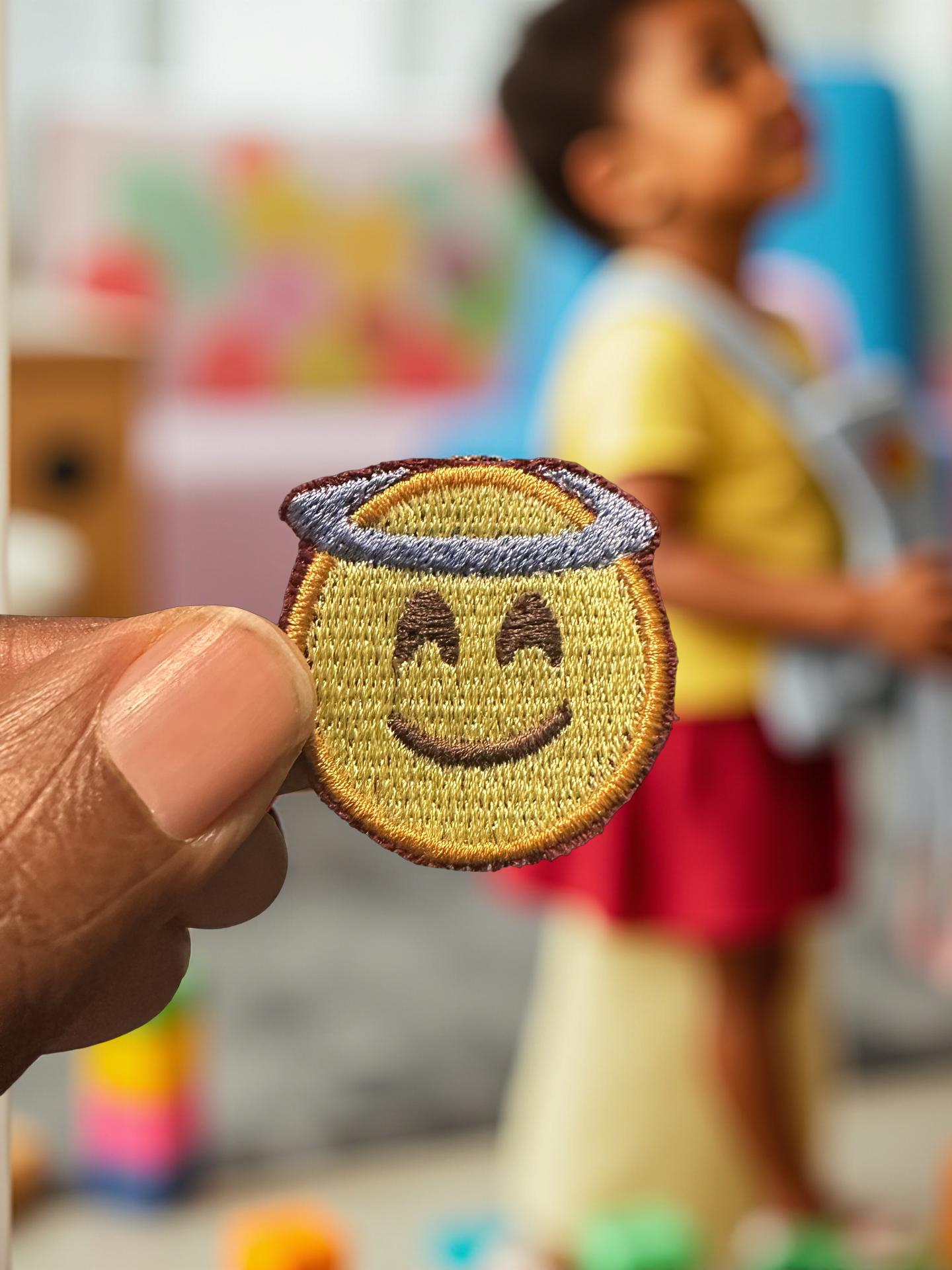Mini Emoji Patch  Set of 5, 1" Embroidered Iron-On or Sew-On  Cute Emoji Face Patches